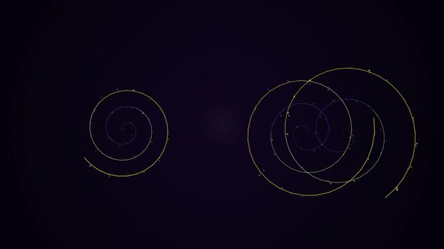 Abstract Spiral Orbits in Dark Night Sky Showing Circular Paths