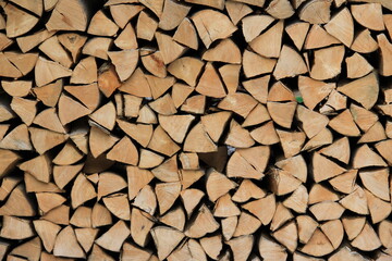 Fire wood prepared for heating in winter.