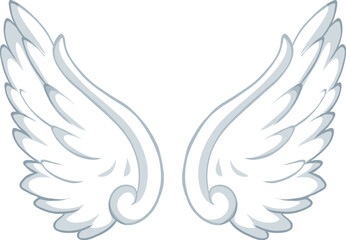 Obraz premium White wings isolated on white background