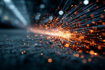 One welding torch in operation.