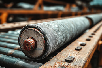 One conveyor belt roller.