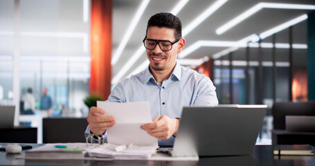 Happy Executive Reading Good Mail, Chartering Applications