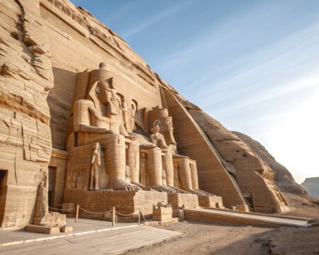 Colossal Statues of Ramses II at Abu Simbel, Egypt