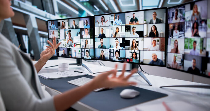 Woman Managing Virtual Webinar For Business Professionals
