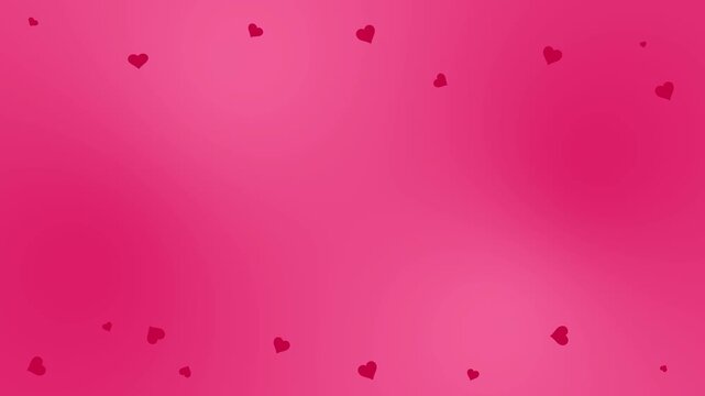 2D animated background with beating red hearts on a pink background with a moving gradient. Love, romance, holiday, Valentine's Day, wedding, Valentine's Day, greeting card background
