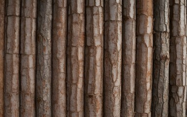Fototapeta premium Close-up of vertical rough pine bark texture background wood natural
