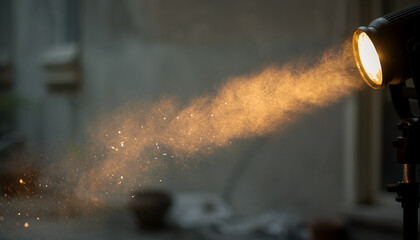 Side View of Light Beam Illuminating Floating Dust Particles 2026