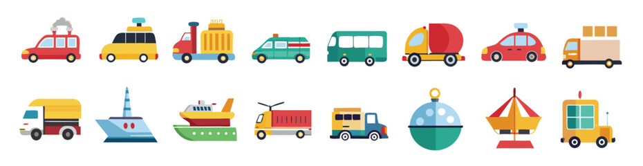  transportation icon set collection illustration © Akif