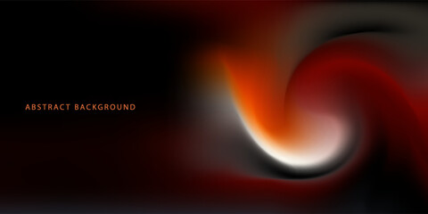 Black and orange color gradient holographic bright vector background. Abstract creative coloured banner with black and orange liquid gradation. Vector illustration.