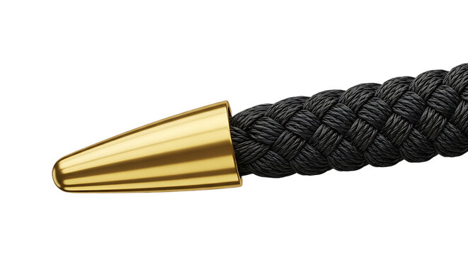 3D luxury shoelace tip gold aglet braided black lace