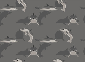 Burrunan Dolphin Cartoon Seamless Pattern Background Wallpaper