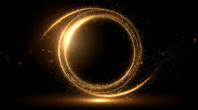 ラグジュアリーなゴールドのグリッターサークル（イベント、記念日、ビジネス・表彰、エンタメ、動画）