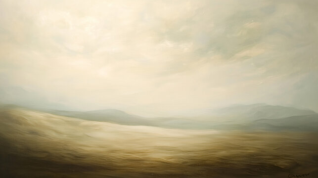 Soft and ethereal landscape with muted colors and gentle horizon