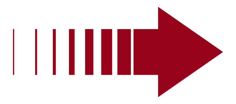 A dark red arrow on a transparent background. Vector illustration, PNG