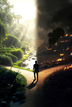 The way to Heaven and Hell. Choice between the Paradise and the Hell 