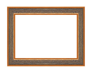 Fototapeta premium Gold vintage frame isolated on white background