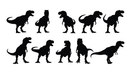 Collection of t-rex silhouettes Vector © SILHUETTECHEMBER