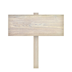Wooden sign isolated on white background