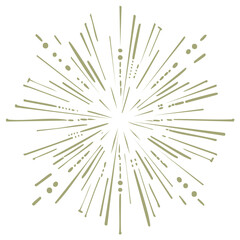 Obraz premium Hand Drawn Starburst Doodle with Radiating Lines and Decorative Dots