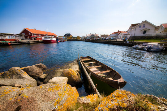 From the Harbor in the Charming Coastal Village of Nevlunghavn in Larvik Municipality, Norway