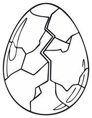 Obraz premium Cracked Eggshell Line Art Depicts the Concept of New Beginnings And Fresh Starts For Spring, Easter, or Hatching
