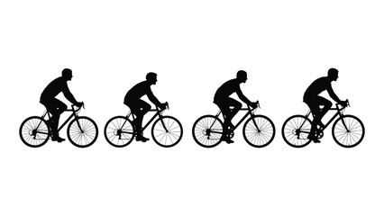 Fototapeta premium Cyclists in motion Vector