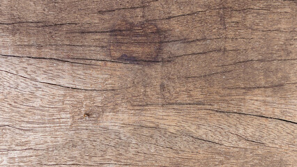 Horizontal Wood Grain Surface with Linear Weathered Timber Texture and Subtle Cracks