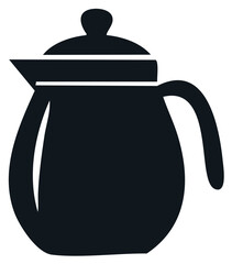 Obraz premium Black Coffee Pot Illustration Isolated on White Background