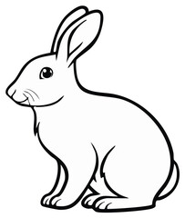 Obraz premium Simple Outline Drawing of a Sitting Rabbit