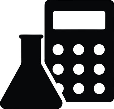 calculator with buttons silhouette vector illustration on transparent background