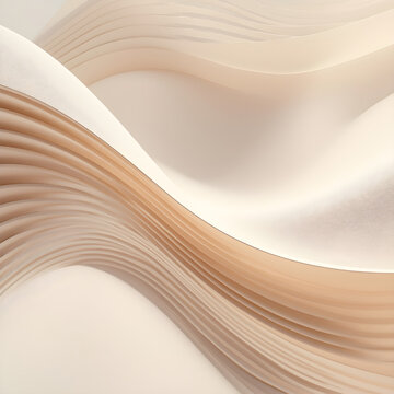 Fond luxe neutre &agrave; vagues en d&eacute;grad&eacute;, tons cr&egrave;me et beige, ambiance &eacute;pur&eacute;e