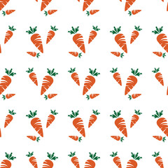 Carrot Seamless Pattern Design. carrot design with flat style on green background