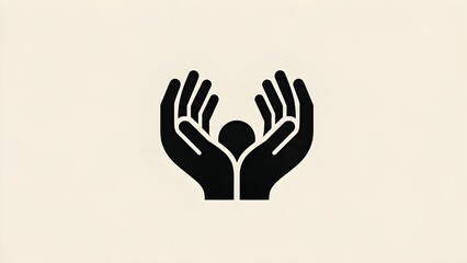 Obraz premium professional logo of hand support world charity element modern corporate minimal design