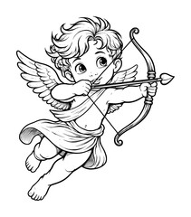 cute cupid - cartoon character - drawing (artwork 3)