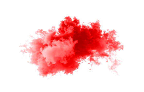 Nuvola rossa isolata su sfondo bianco