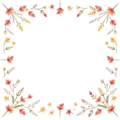 Fototapeta premium Soft Watercolor Sprout Arch Frame with Fresh Leaves