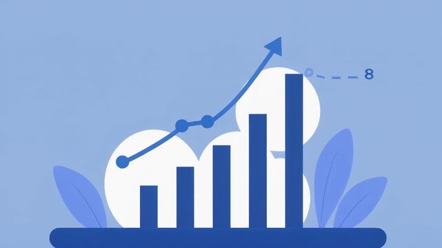 Clean vector animation of business data analysis