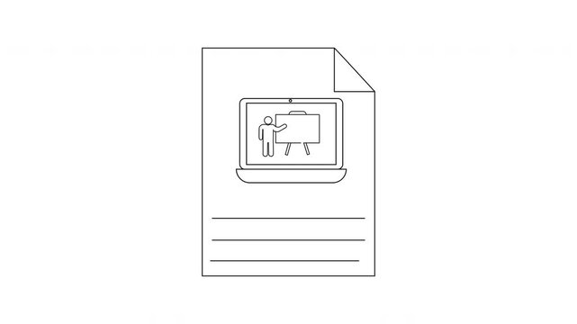 Online Learning Document Icon Animation for Educational Content.