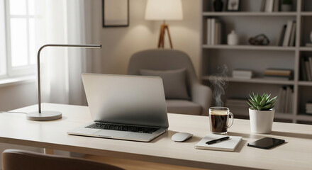 Home Office Setup with Laptop