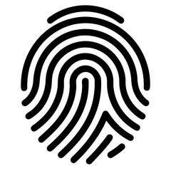 Fingerprint icon symbolizing identity verification and security measures in digital interfaces and forensic analysis