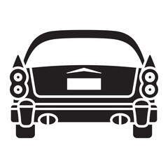 Vintage American car rear view icon