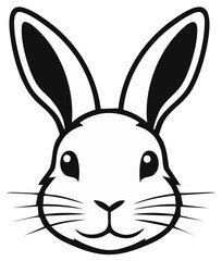 Fototapeta premium Detailed Rabbit Face Illustration Bold Lines Big Ears Gentle Eyes Creative Design Vector