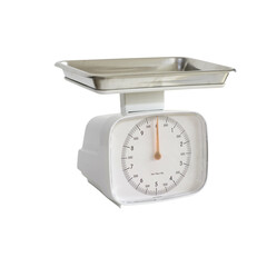 kitchen scale isolated on white background. Smart scale. Kitchen balance for weight measurement. Weight machine 