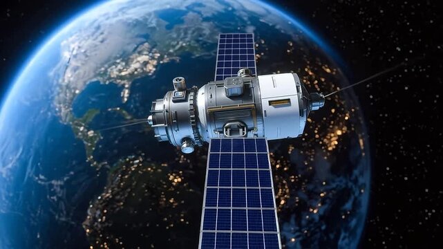 SatelliteOrbitingEarthinSpace