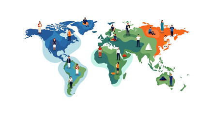 Vector illustration of a world map with cultural icons on World Anthropology Day 2026, highlighting global diversity and anthropology.