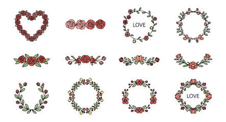 Obraz premium Floral elements collection decorative design illustrations