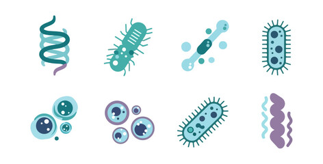 Fototapeta premium Abstract microscopic organisms isolated on black background