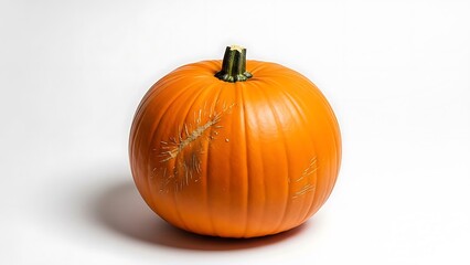 A single orange pumpkin on white background