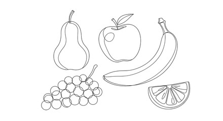 Fresh Fruit Assortment Pear Apple Banana Grapes Slice