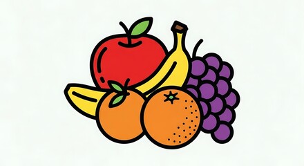 Colorful Fruit Cluster Illustration